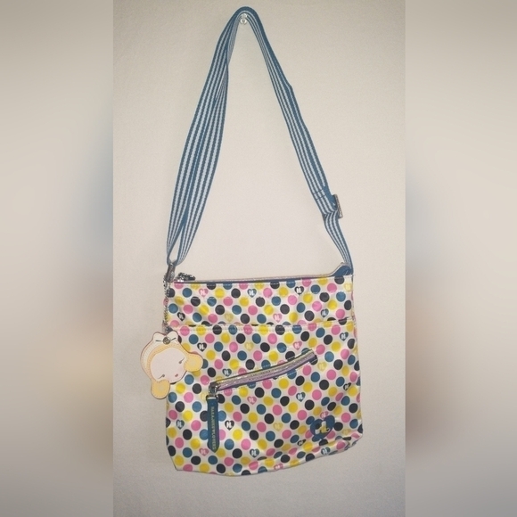 Y2K Harajuku Lovers 90"s Crossbody Bag Heart Girl Purse Blue Yellow Pink Vintage - Picture 2 of 15